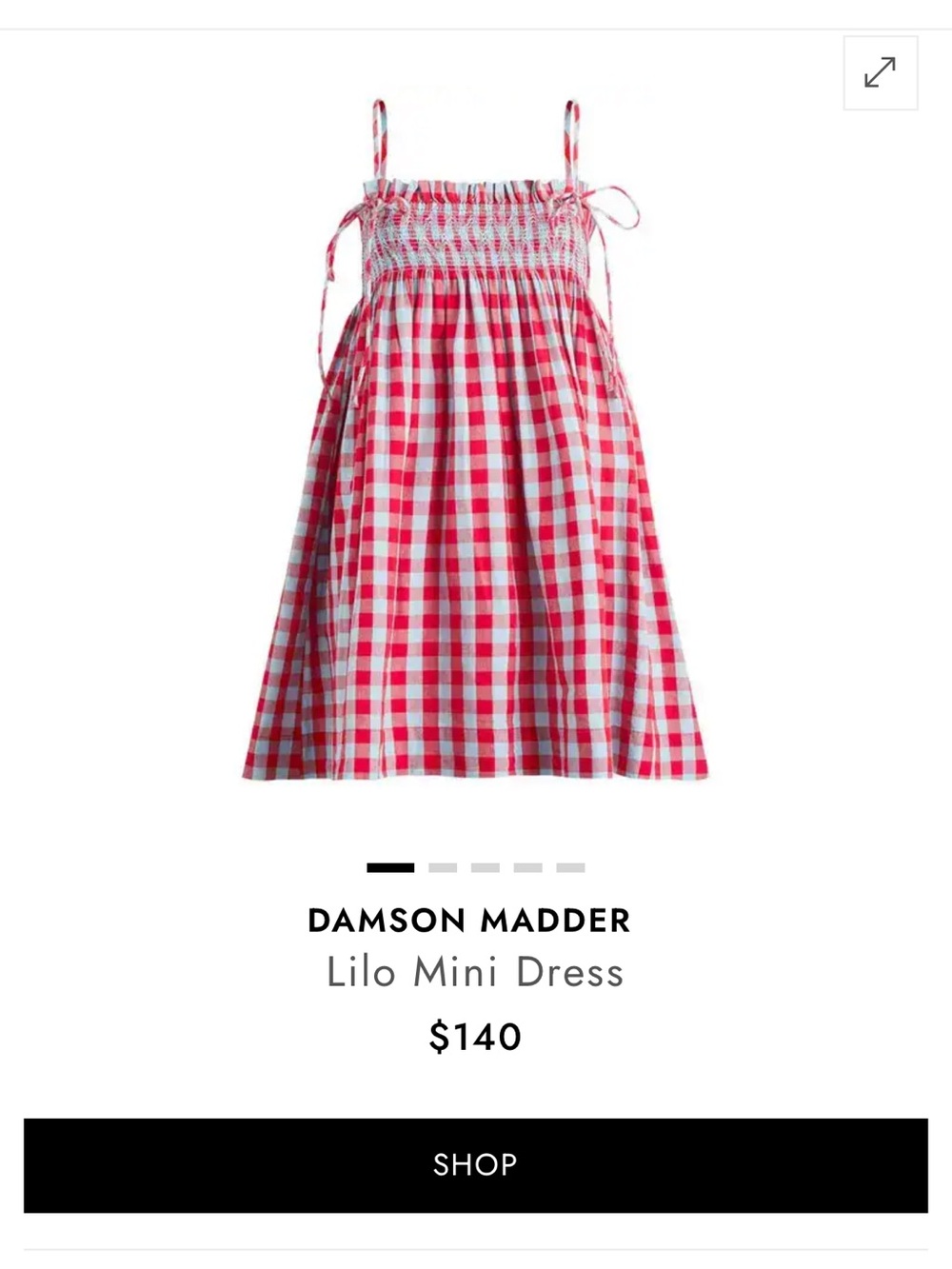 ISO Damson Madder Lilo Mini Dress in Red and Blue Gingham